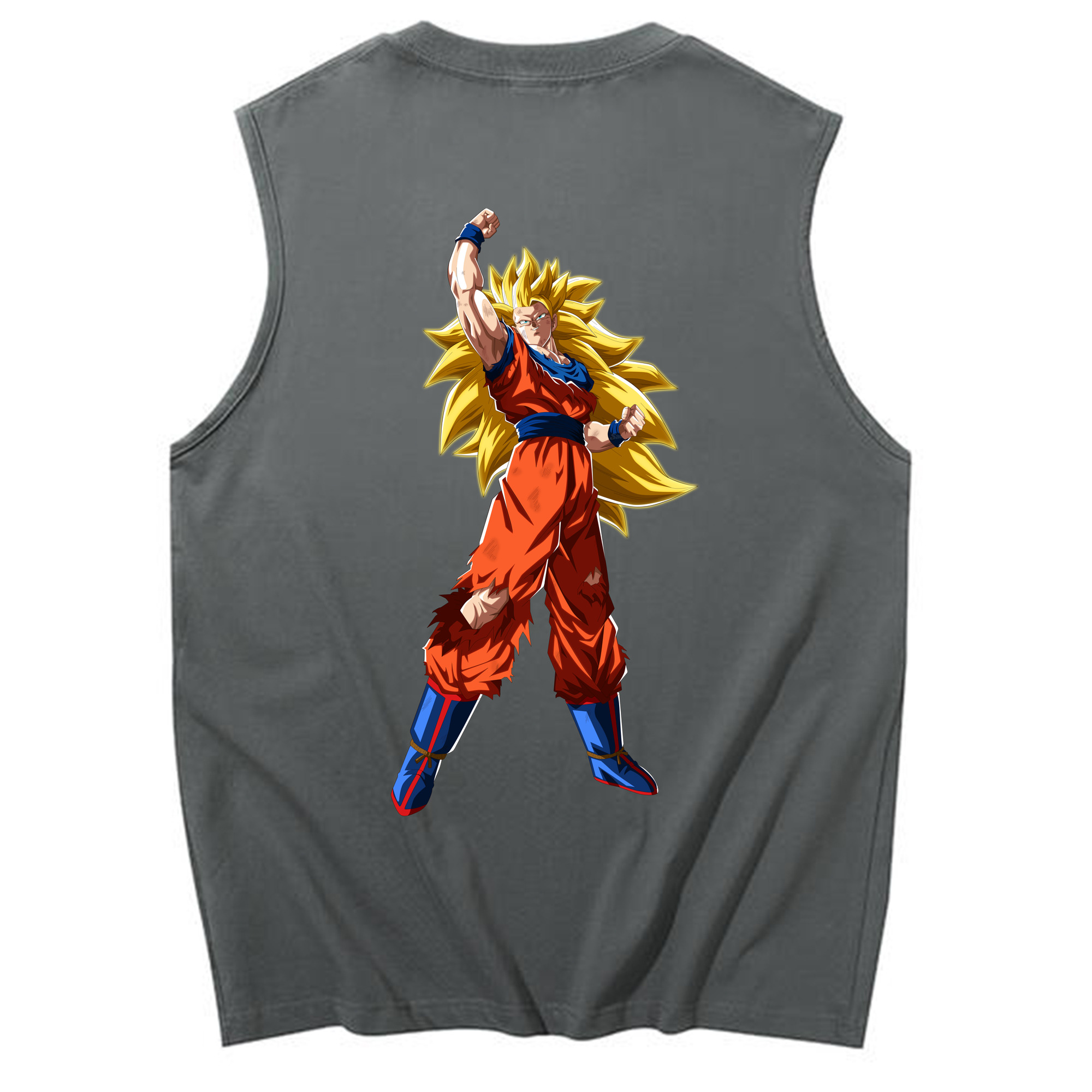 （画像用） ドラゴンボール 孫悟空（そん ごくう）Son Goku カカロット DRAGON BALL Kakarotto コットン100％タンクトップ（背面プリント）